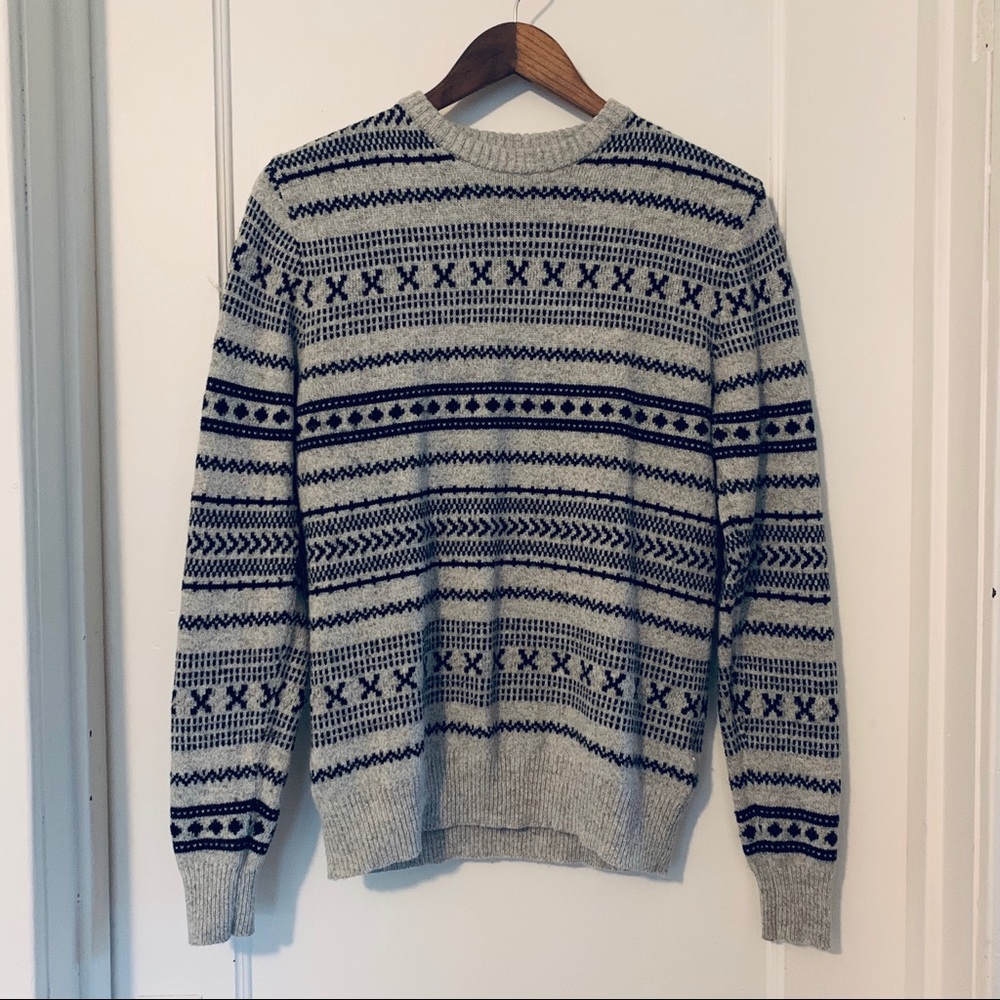 Gray & Black Divided Sweater
